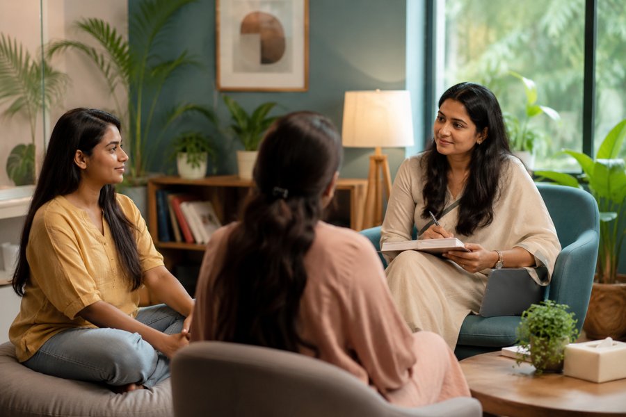 Warm therapy consultation room